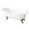 Aqua Eden Clawfoot Bathtubs, 56.88 L, 30.5 W, White/Brushed Nickel, Cast Iron VCT7D5731B8 - alternate 1